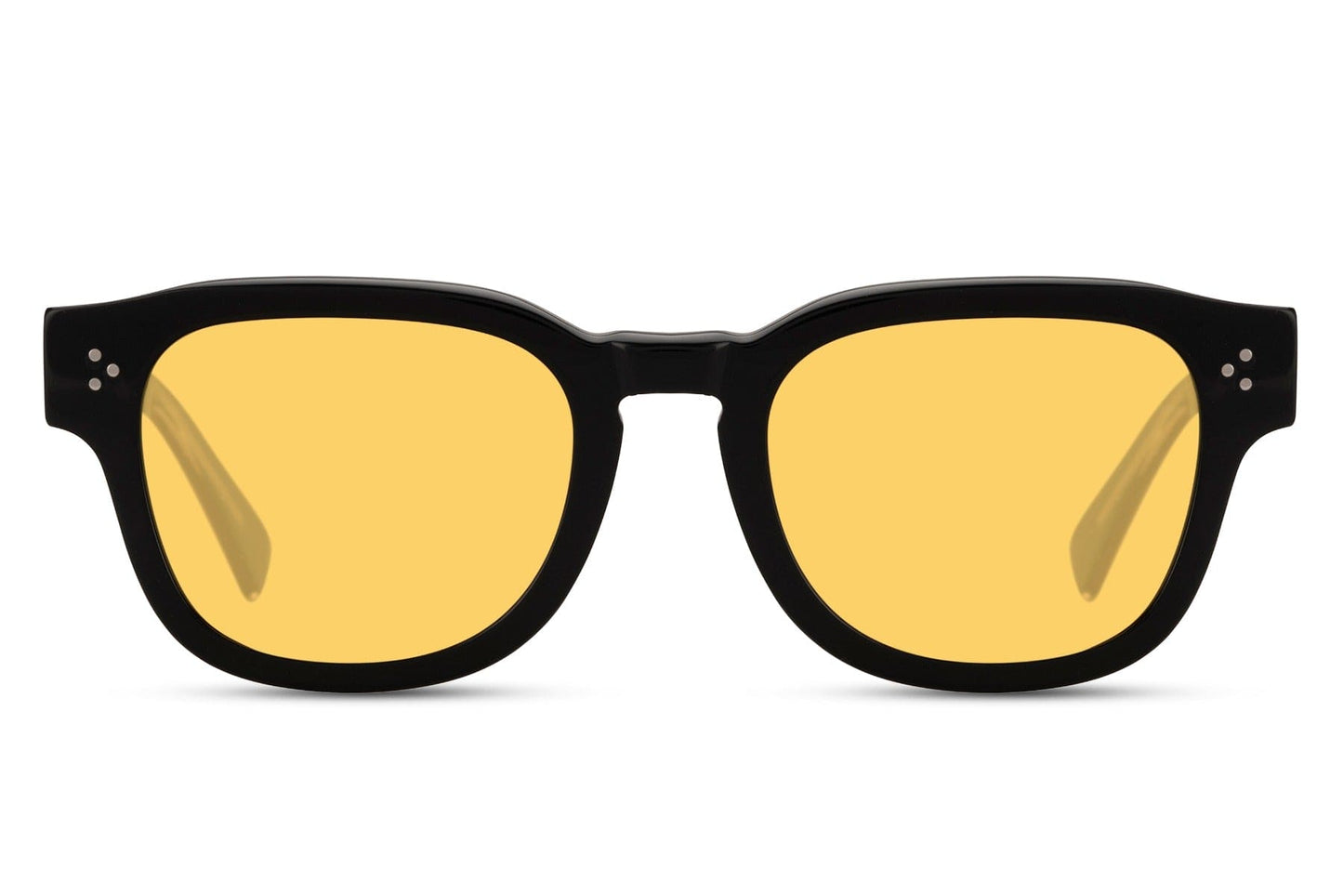 Square polarized sunglasses with yellow TAC lenses and acetate frame for driving and high clarity outdoor vision