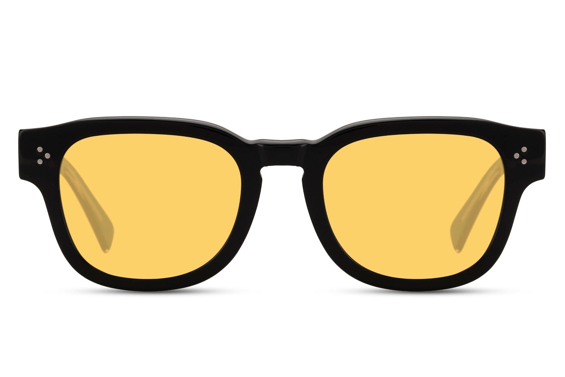 Square polarized sunglasses with yellow TAC lenses and acetate frame for driving and high clarity outdoor vision