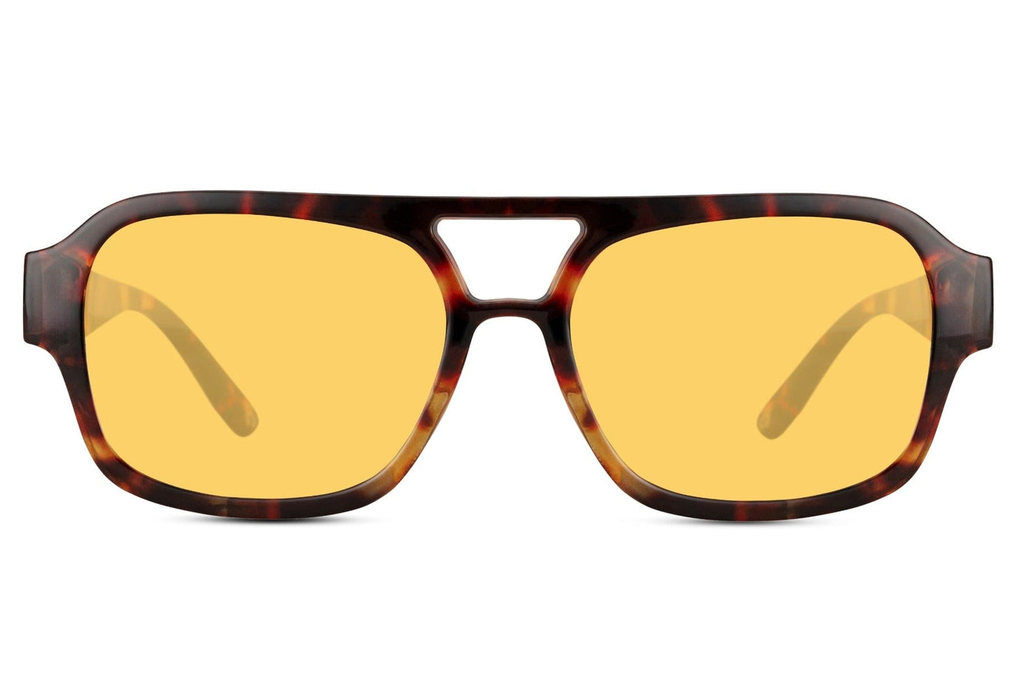 Yellow lens retro aviator sunglasses with UV protection, designed for stylish and comfortable daily use