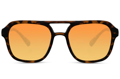 Yellow and orange tinted aviator sunglasses designed for a bold statement look and standout style