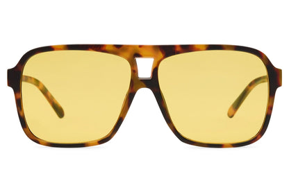 Yellow tinted aviator sunglasses ideal for night driving, helping reduce glare and improve clarity in low light conditions