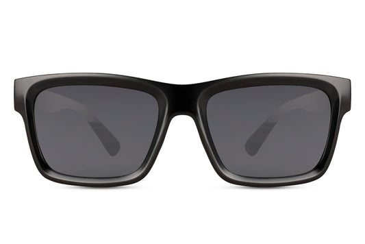 thick black frame sunglass in unisex style, great for long drives and night party looks