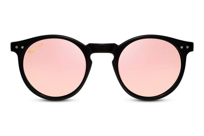 Pink  Mirrored Round Sunglass