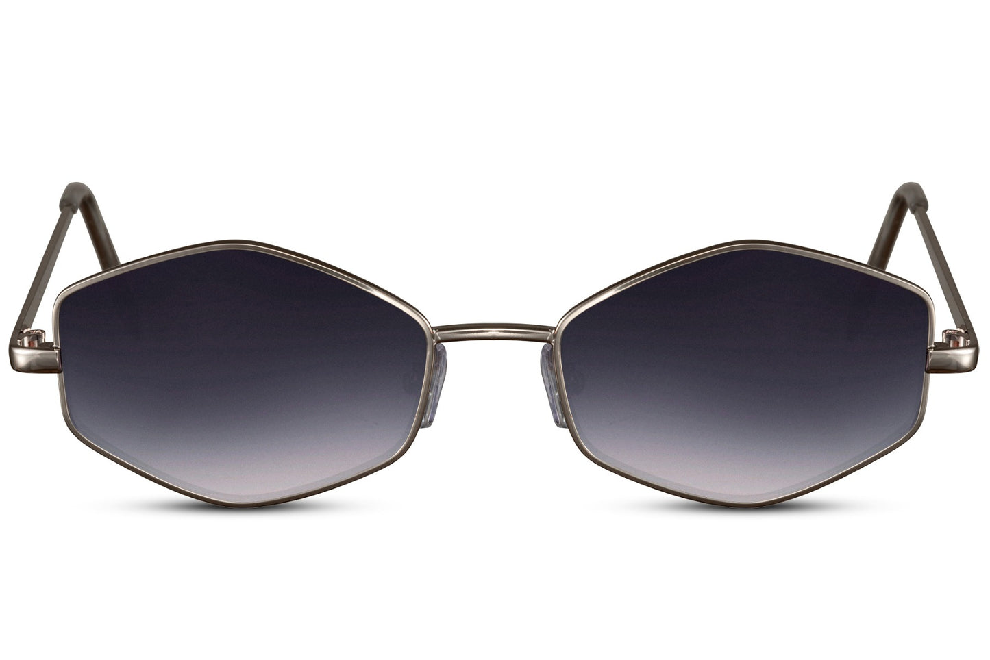 tinted lens sunglasses wih silver metallic frame