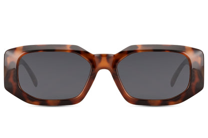 tortoiseshell frame geometric sunglasses in unisex style