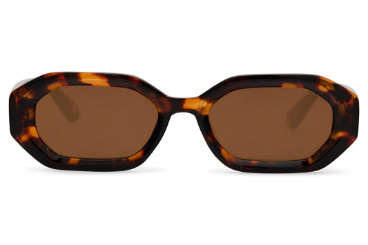 Tortoiseshell sunglasses with brown lenses