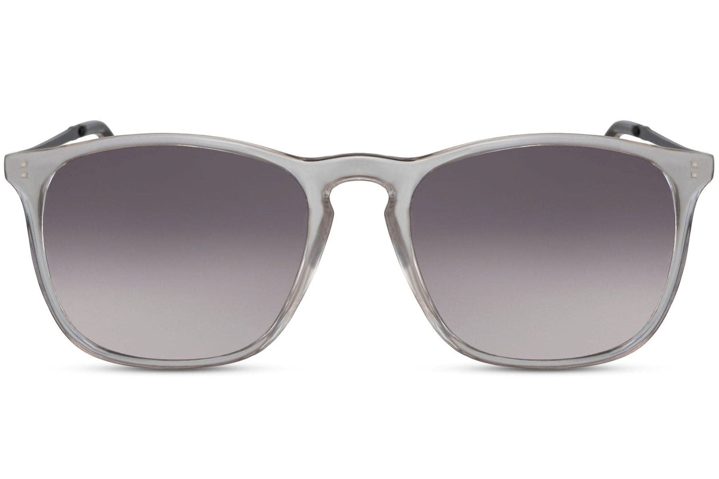 Clear frame sunglasses with gradient gray lenses unisex style for cool night look