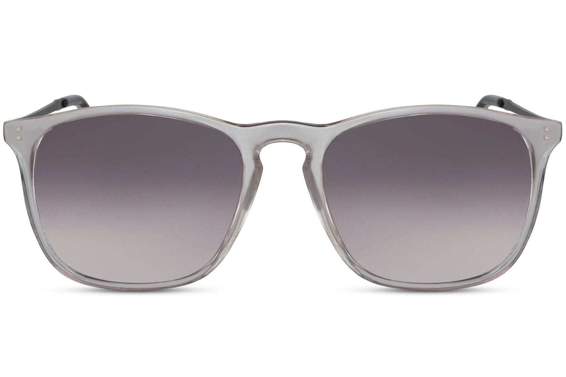 Clear frame sunglasses with gradient gray lenses unisex style for cool night look
