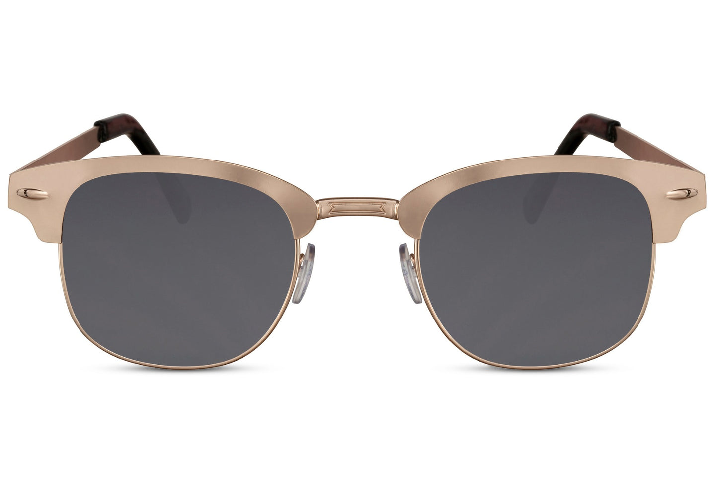 trending sunglass with black lens and gold metallic frame