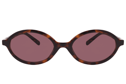 Trendy oval sunglasses for men and women with tortoiseshell recycled frame and pink rose tinted polycarbonate lens – retro Y2K street style shades for going out and festivals, free delivery UK and Europe from Sunglass Station