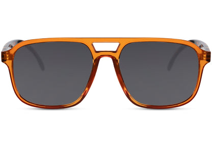 Orange frame aviator sunglasses with a retro design, ideal for bold styling and statement fashion