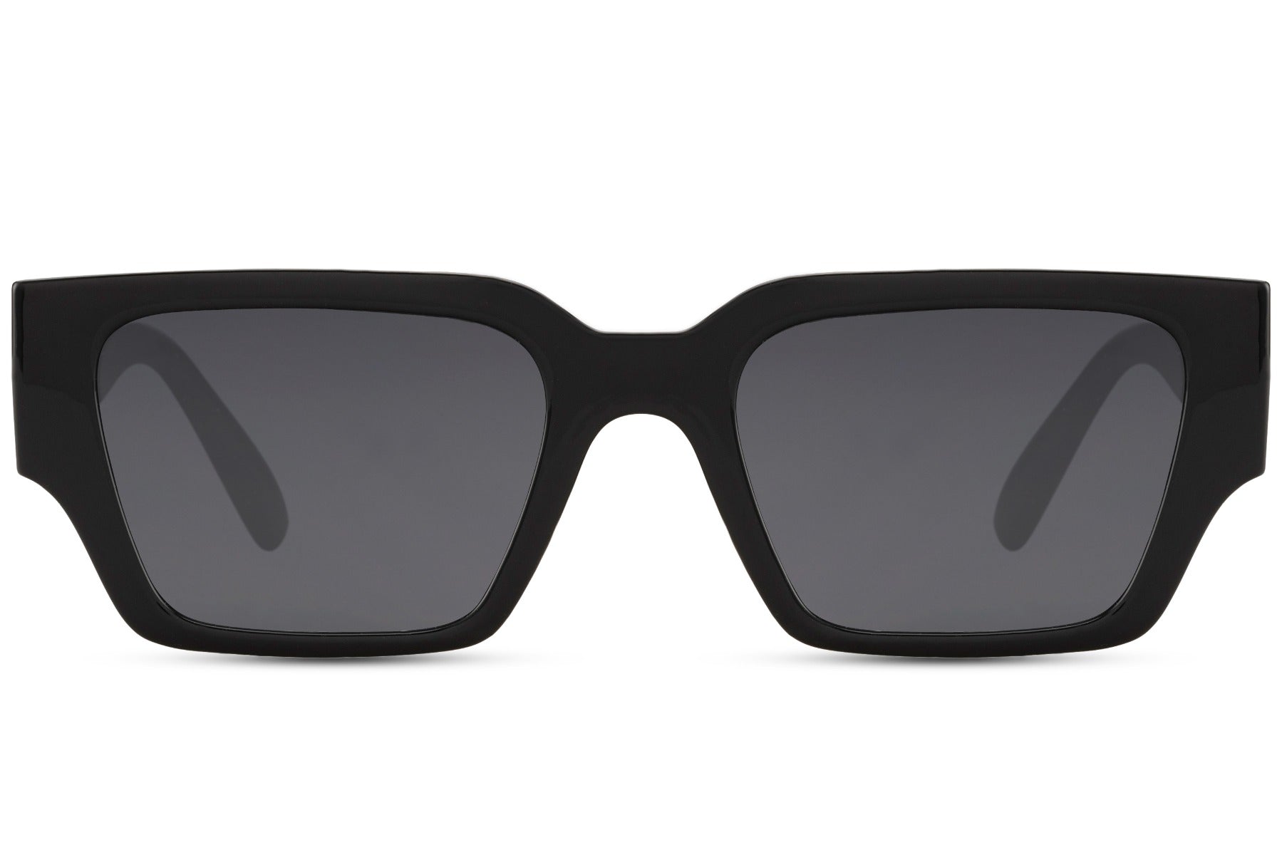 Black frame rectangle eyewear by Sunglass Station, modern unisex sunglasses with a minimalist and stylish everyday appeal