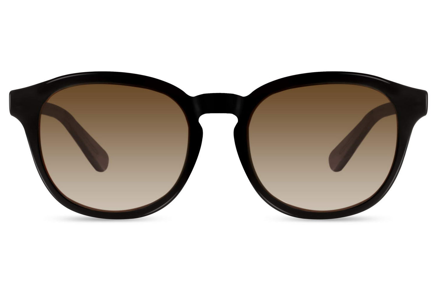 Unisex polarised round sunglasses brown black acetate frame warm brown gradient 1.1mm TAC polarised lens 100% UV protection men women anti-glare driving summer city beach free UK Europe delivery Sunglass Station