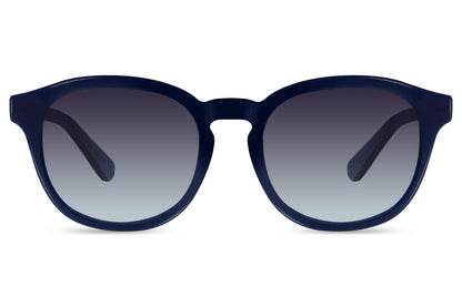 Unisex polarised round sunglasses dark navy acetate frame polarised 1.1mm TAC smoke lens 100% UV protection men women anti-glare driving hiking outdoor summer city free UK Europe delivery Sunglass Station