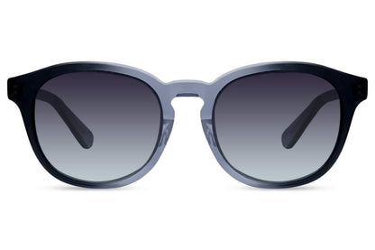 Unisex polarised round sunglasses dark navy durable acetate frame smoke polarised TAC lens 100% UV protection men women sophisticated anti-glare summer city beach outdoor wear free UK Europe shipping Sunglass Station