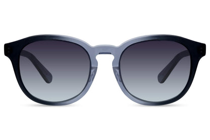 Unisex polarised round sunglasses grey blue acetate frame smoke 1.1mm TAC polarised lens 100% UV protection men women anti-glare sophisticated minimalist summer city everyday wear free UK Europe shipping Sunglass Station
