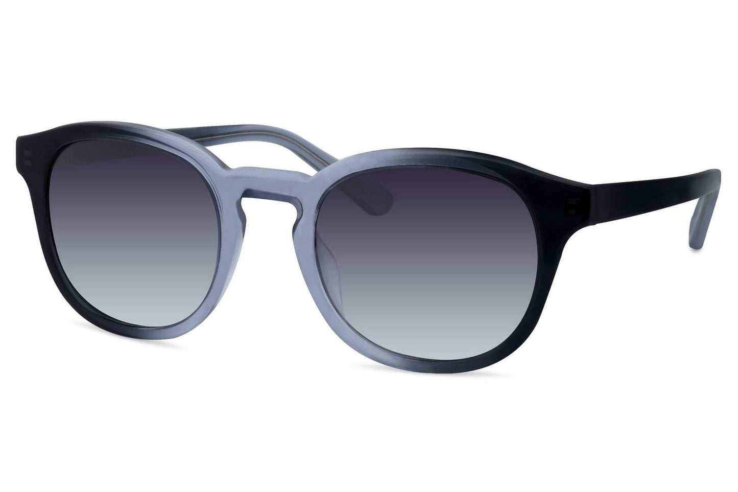 Unisex polarised round sunglasses grey blue acetate frame temple detail polarised 1.1mm TAC lens 100% UV protection men women non-allergenic durable comfortable fit free UK Europe shipping Sunglass Station