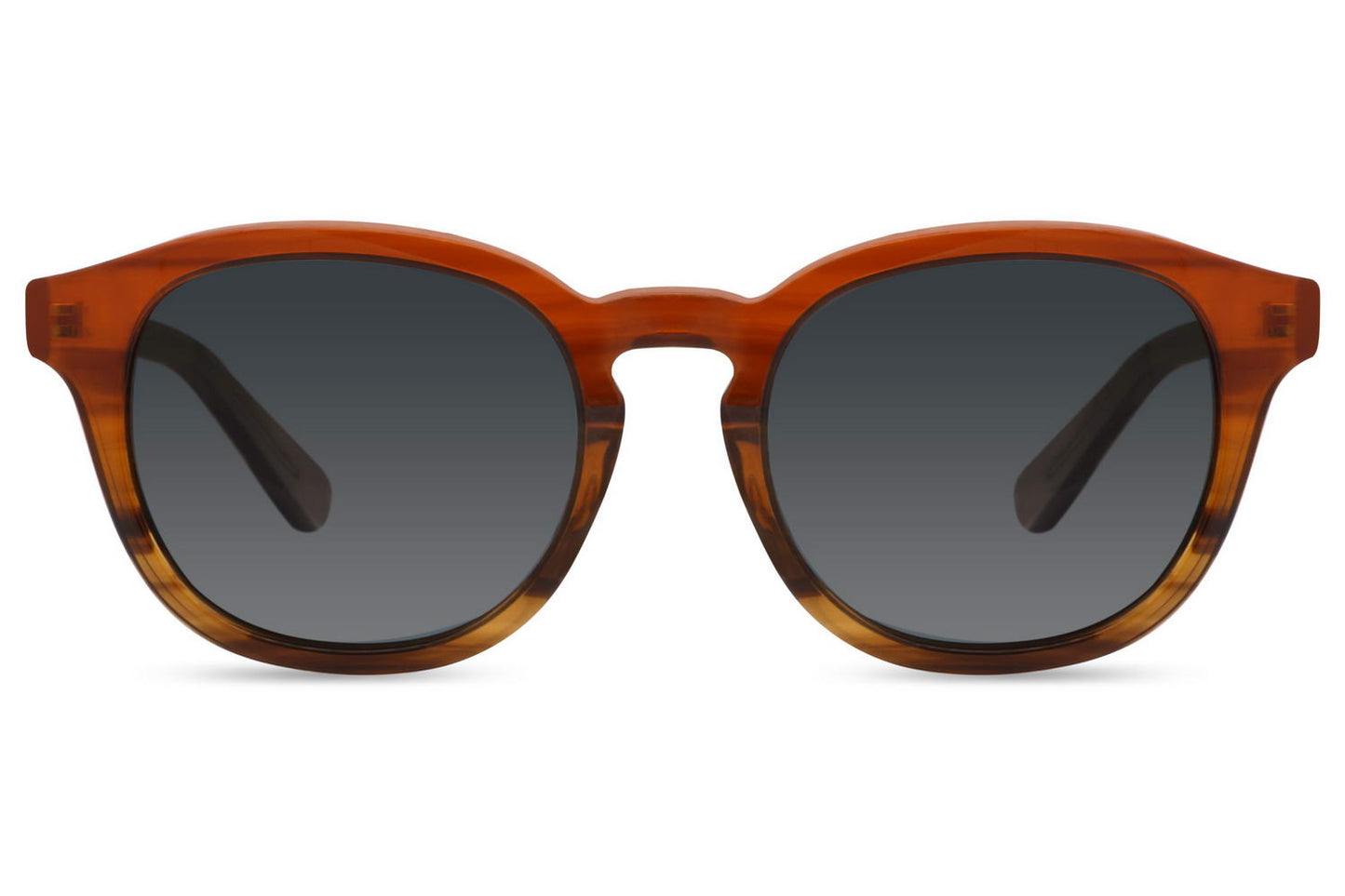 Unisex polarised round sunglasses orange rust brown acetate frame smoke polarised 1.1mm TAC lens 100% UV protection men women bold retro summer festival beach city free UK Europe delivery Sunglass Station