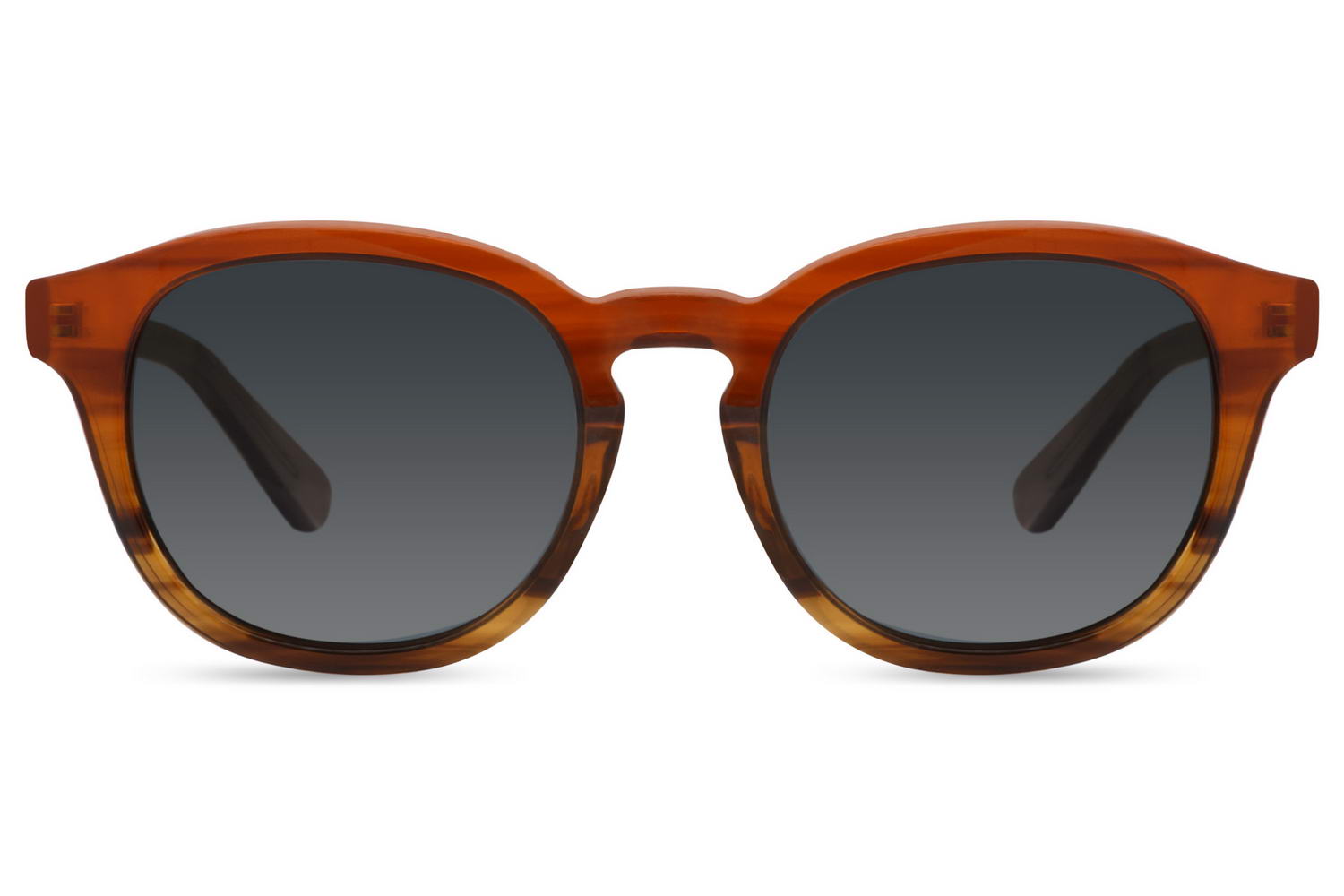 Unisex polarised round sunglasses orange rust brown acetate frame smoke polarised 1.1mm TAC lens 100% UV protection men women bold retro summer festival beach city free UK Europe delivery Sunglass Station