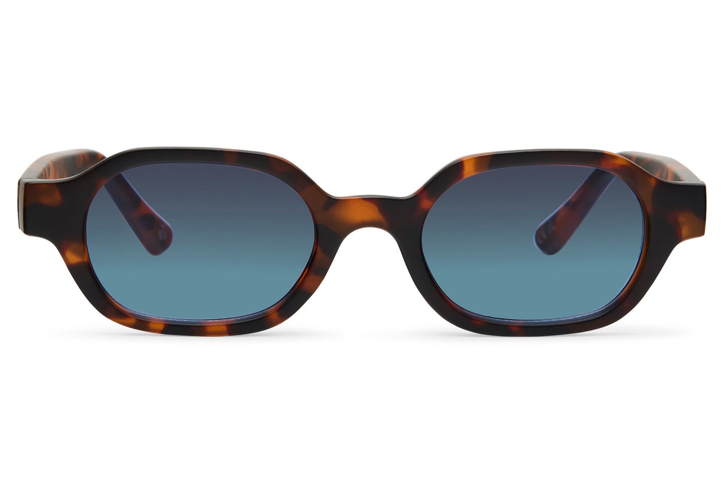Unisex rectangle sunglasses for men and women with dark tortoiseshell recycled polyester frame and teal blue tinted polycarbonate lens – statement retro rectangle shades for festivals and summer city wear, free delivery across UK and Europe from Sunglass Station