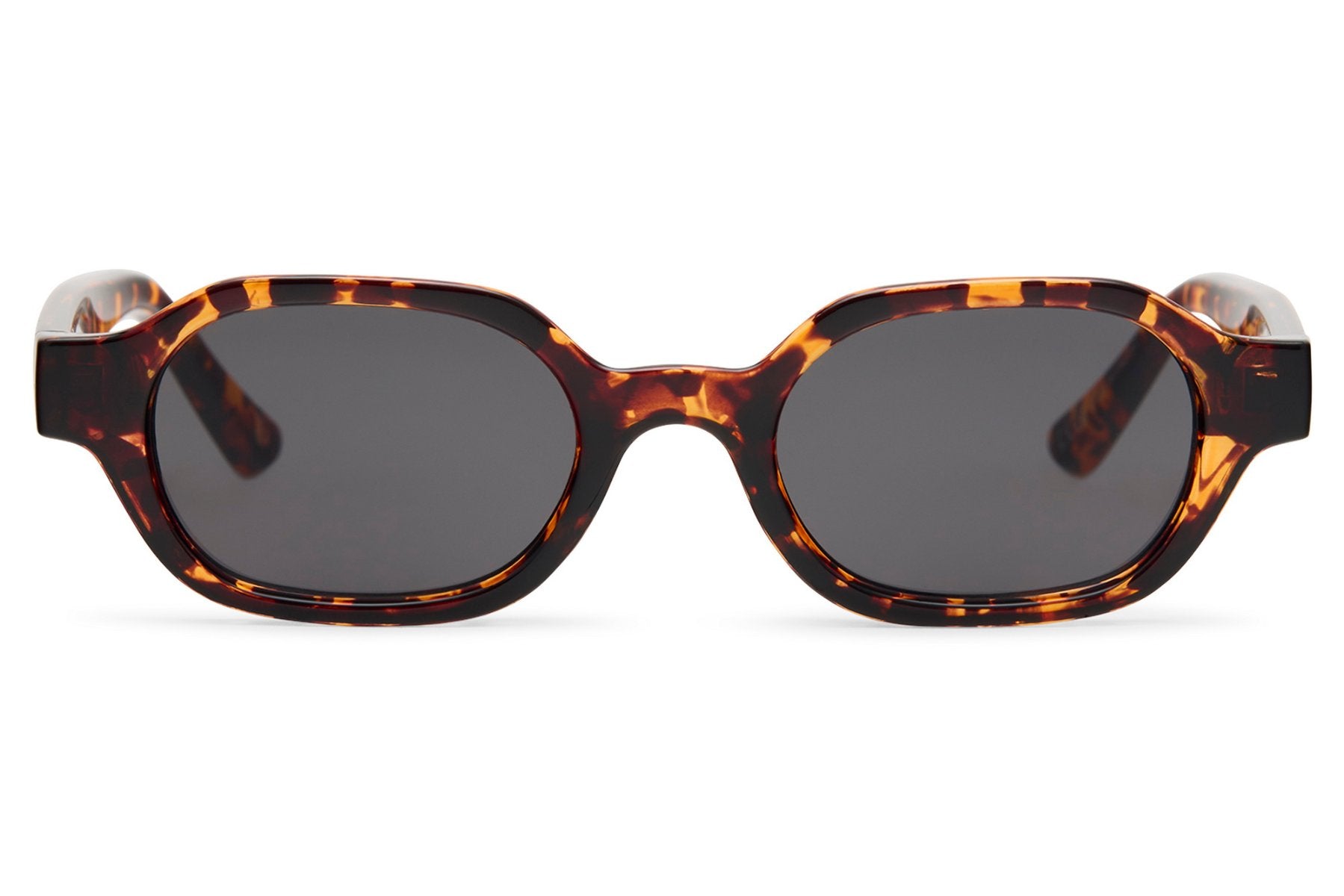Unisex rectangle sunglasses for men and women with tortoiseshell recycled polyester frame and smoke polycarbonate lens – bold retro rectangle shades for city wear and festivals, free delivery across UK and Europe from Sunglass Station