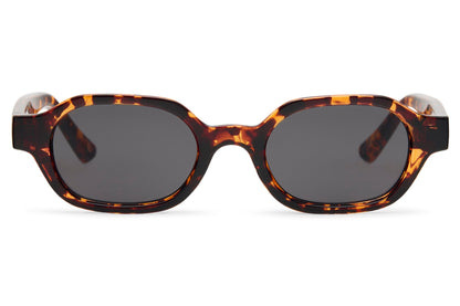 Unisex rectangle sunglasses for men and women with tortoiseshell recycled polyester frame and smoke polycarbonate lens – bold retro rectangle shades for city wear and festivals, free delivery across UK and Europe from Sunglass Station