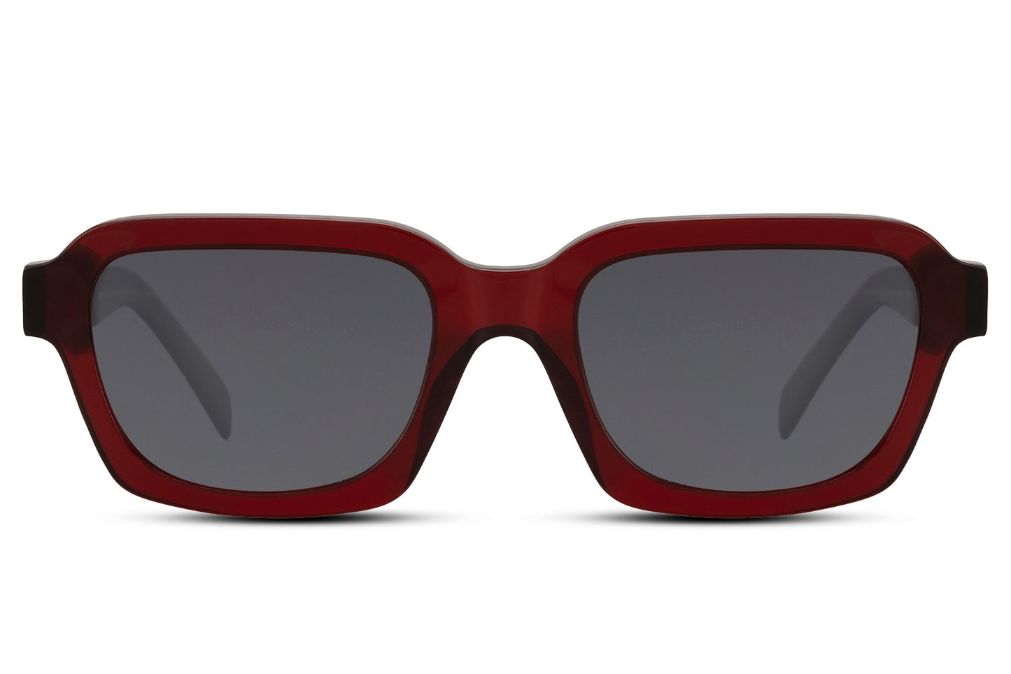 Urban polarized rectangle sunglasses for men and women with red burgundy acetate frame and black polarized TAC lens – bold statement retro rectangle shades for going out and outdoor activities, free delivery across UK and Europe from Sunglass Station