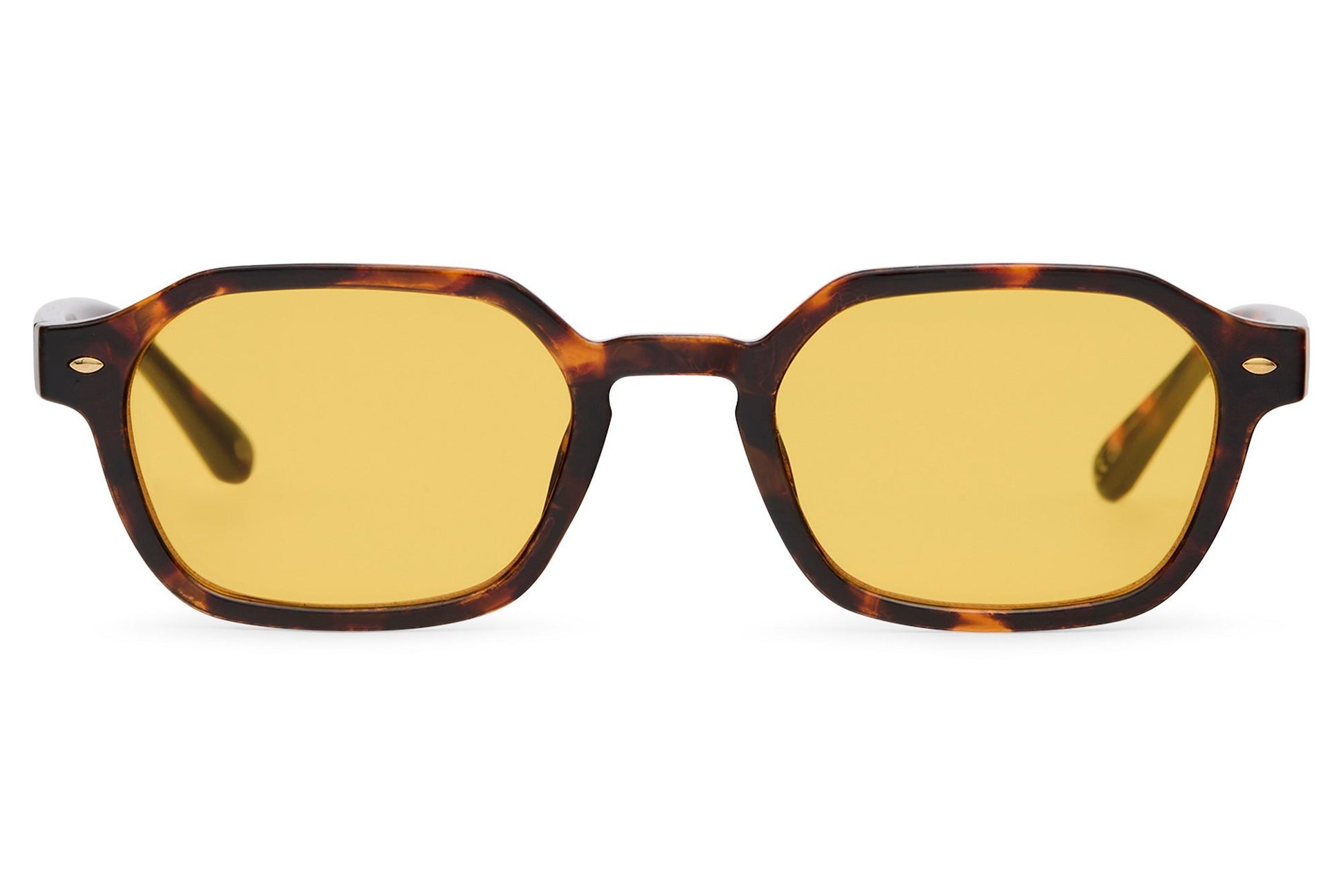 Urban rectangle sunglasses for men with black recycled polyester frame and yellow neon translucent polycarbonate lens – bold statement retro rectangle shades for festivals and going out, Sunglass Station free UK and Europe shipping