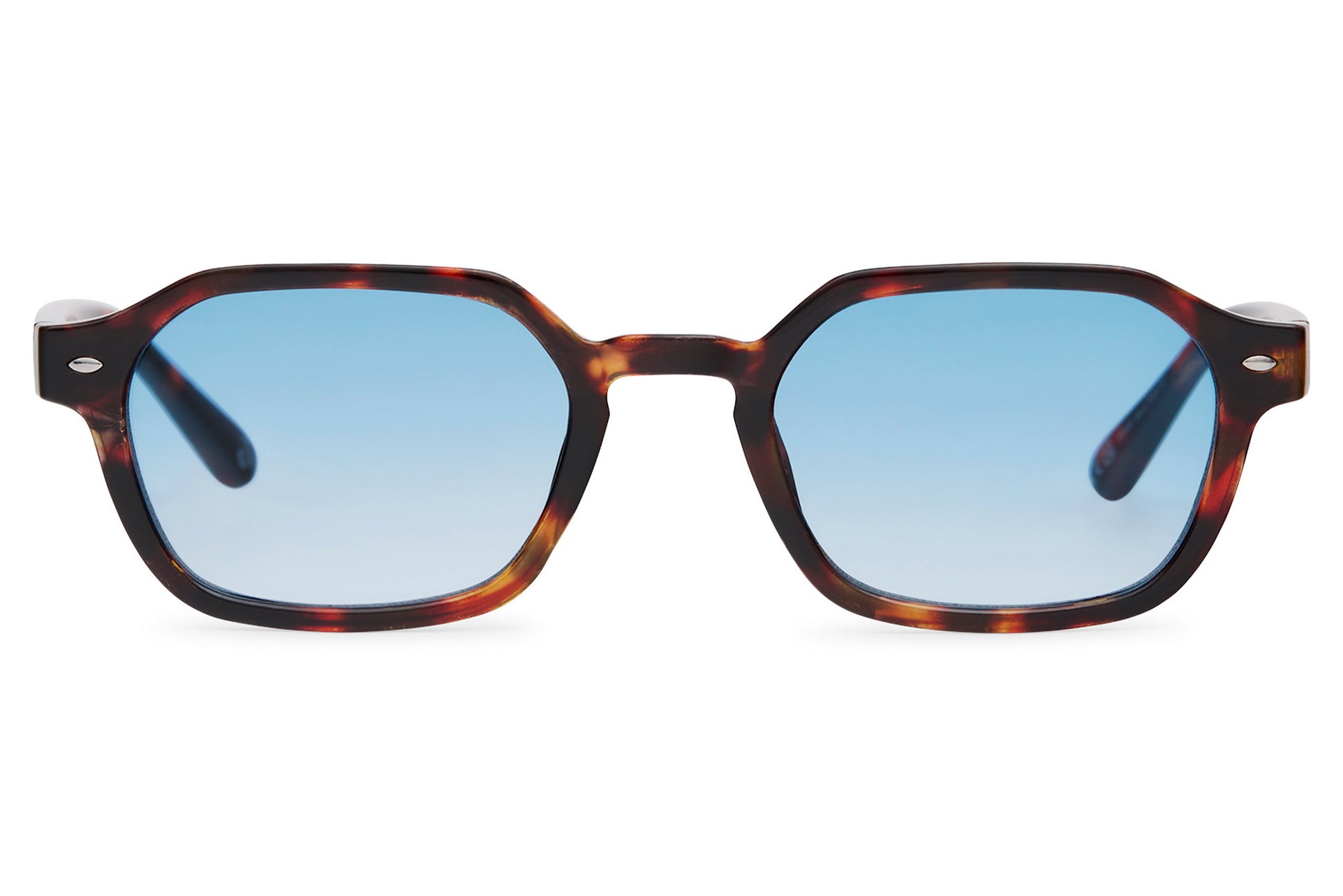 Urban rectangle sunglasses for men with tortoiseshell recycled frame and ice blue translucent lens – bold retro rectangle shades for everyday street style and festivals, Sunglass Station free UK and Europe shipping