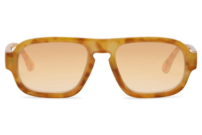 Vintage rectangle sunglasses for men with havana tortoiseshell polycarbonate frame and amber yellow tinted lens – classic 70s-inspired retro rectangle shades for city wear and summer holidays, Sunglass Station free UK and Europe delivery