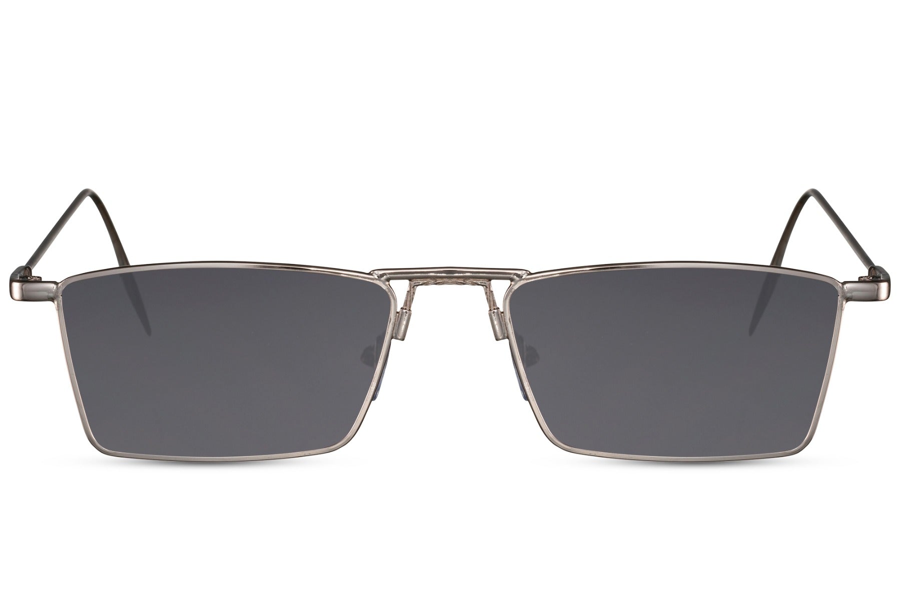 Vintage sleek rectangle sunglasses with gold metal frame and silver grey gradient UV protection lens – sleek minimalist retro rectangle shades for everyday wear and smart casual styling, free delivery across UK and Europe from Sunglass Station