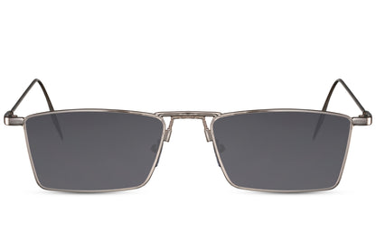 Vintage sleek rectangle sunglasses with gold metal frame and smoke grey UV protection lens – lightweight retro rectangle shades for everyday city wear and travel, free delivery across UK and Europe from Sunglass Station