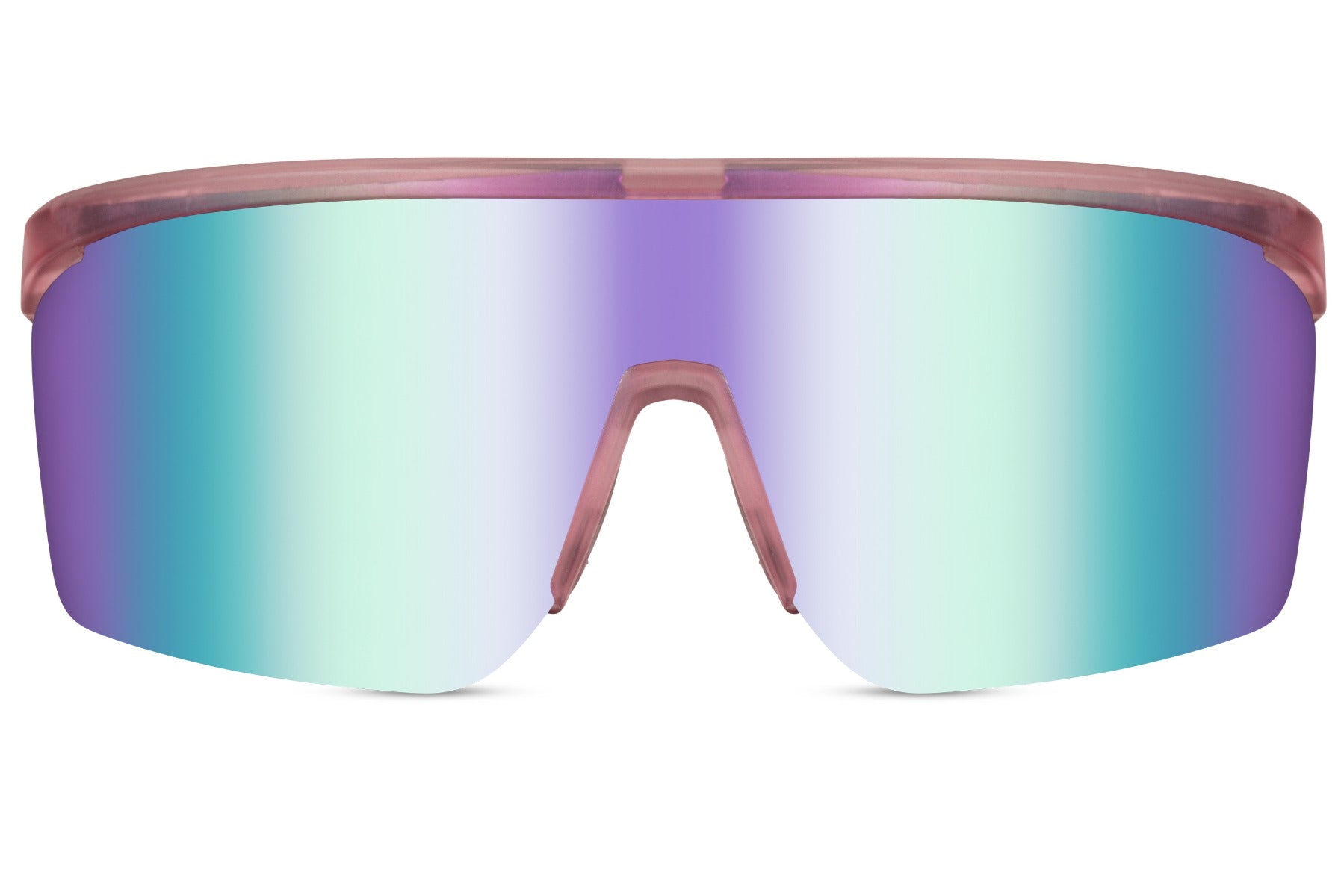 unisex visor style sports sunglasses in mirrored lens