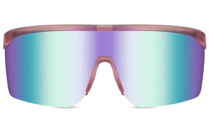 unisex visor style sports sunglasses in mirrored lens