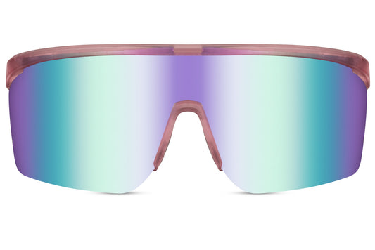 unisex visor style sports sunglasses in mirrored lens