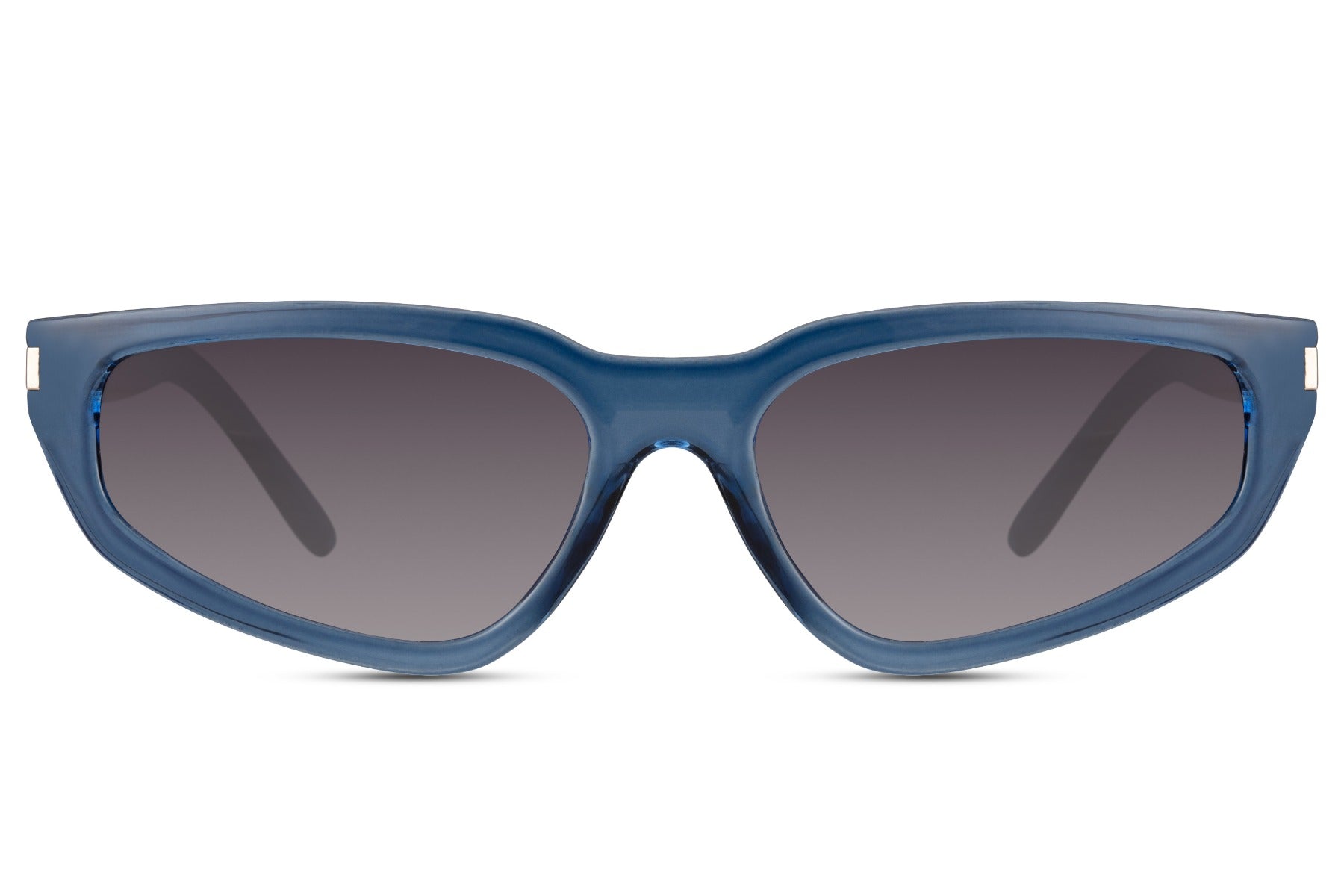 Blue frame visor wrap party sunglasses with blue mirror lens — chromatic street-level energy for men and women, the mirror lens that belongs on the Amsterdam canal circuit and every open-air festival between here and Barcelona | Sunglass Station