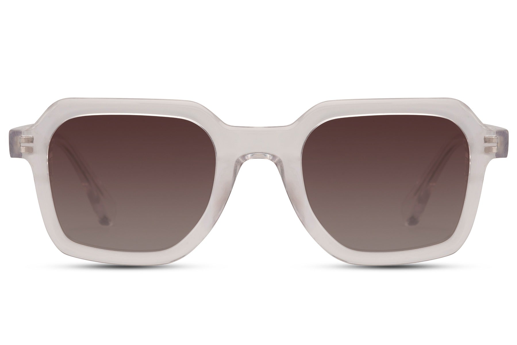 white frame tinted sunglasses with uv400 protection