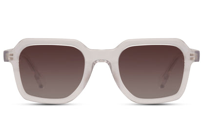 white frame tinted sunglasses with uv400 protection