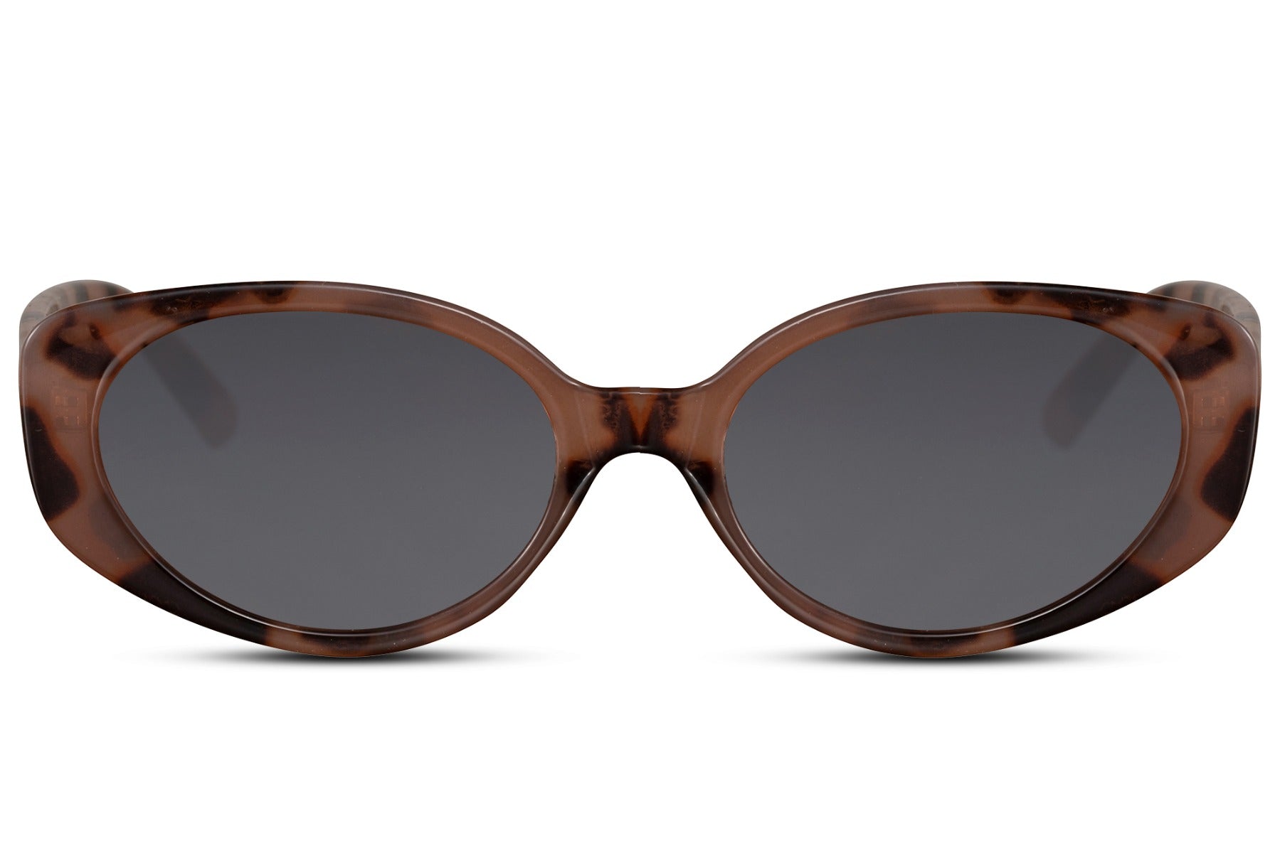 Y2K bold oval sunglasses with brown tortoiseshell polycarbonate frame and amber brown UV protection lens – vintage-inspired animal print retro round shades for city wear and summer holidays, Sunglass Station free UK and Europe shipping