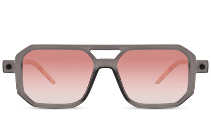 eco geometric navigator party sunglasses — clean bold silhouette with 15.5cm frame width, 100% recycled polyester UV400, the unisex everyday-to-festival crossover frame | Sunglass Station