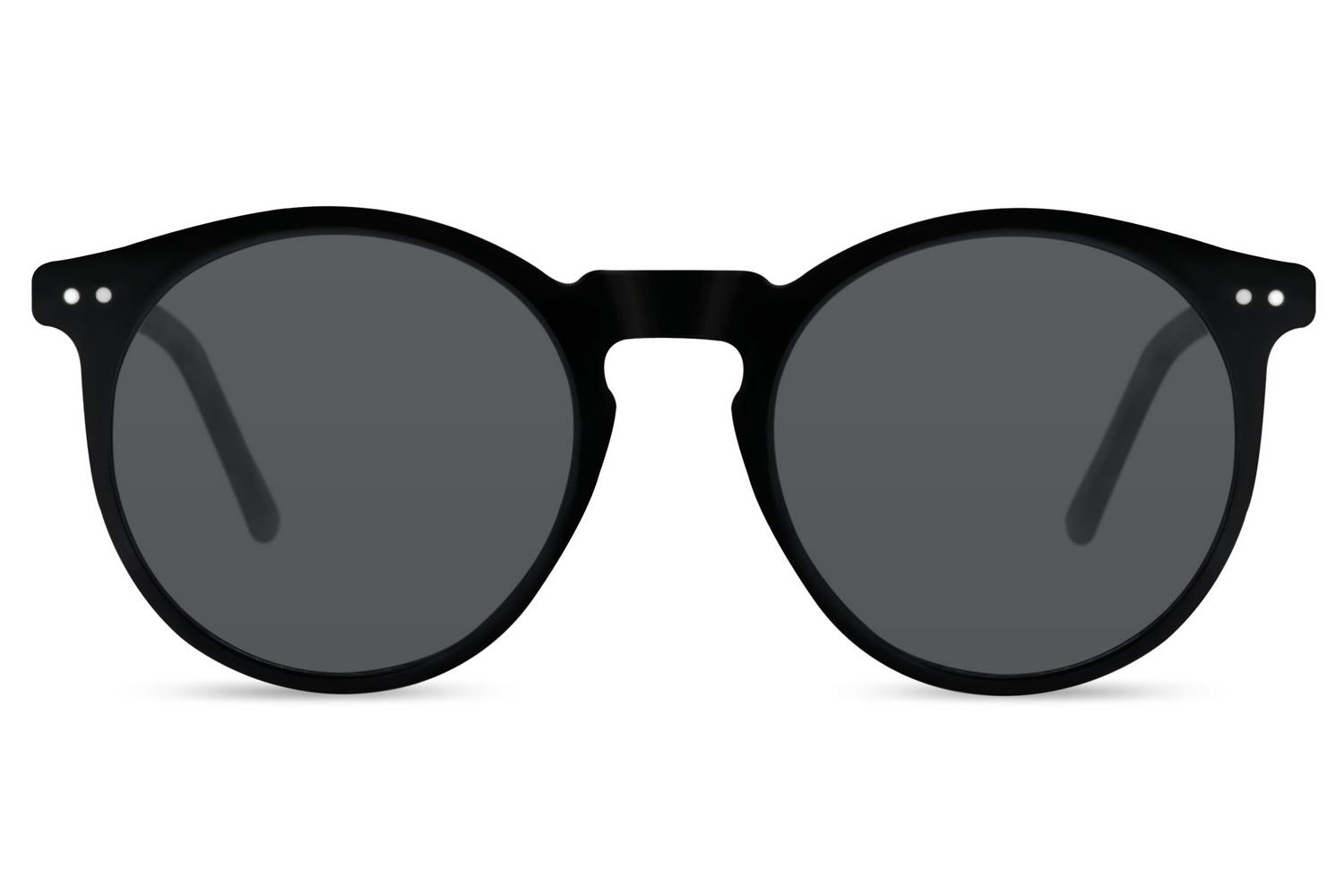 Executive luxury round sunglasses black polarised UV400 protection men women UK