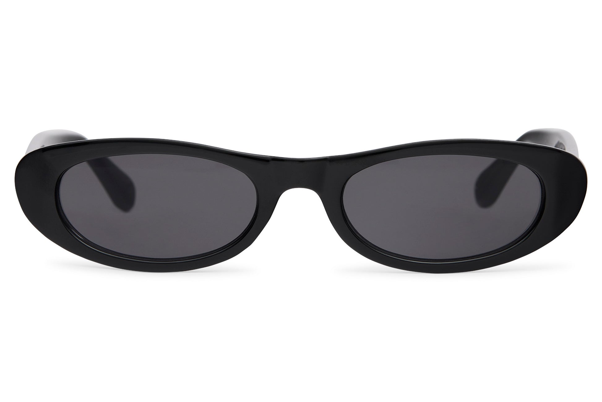 Y2K thin black oval party sunglasses for women — retro rave and night out style | Sunglass Station London, free UK & Europe delivery