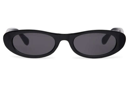 Black Y2K thin cat-eye party sunglasses for women — sleek festival and clubbing eyewear with UV400 | Sunglass Station UK from £29.99