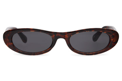 Red tortoiseshell thin Y2K party sunglasses for women — retro 90s festival eyewear | Sunglass Station UK & Europe