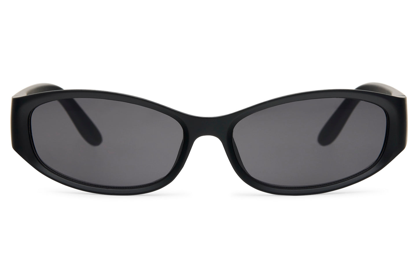 Black slim Y2K visor party sunglasses in 100% recycled polycarbonate — the wrap silhouette that moved from 2000s nostalgia to 2026 festival staple, unisex UV400 protection. Free uk & europe shipping