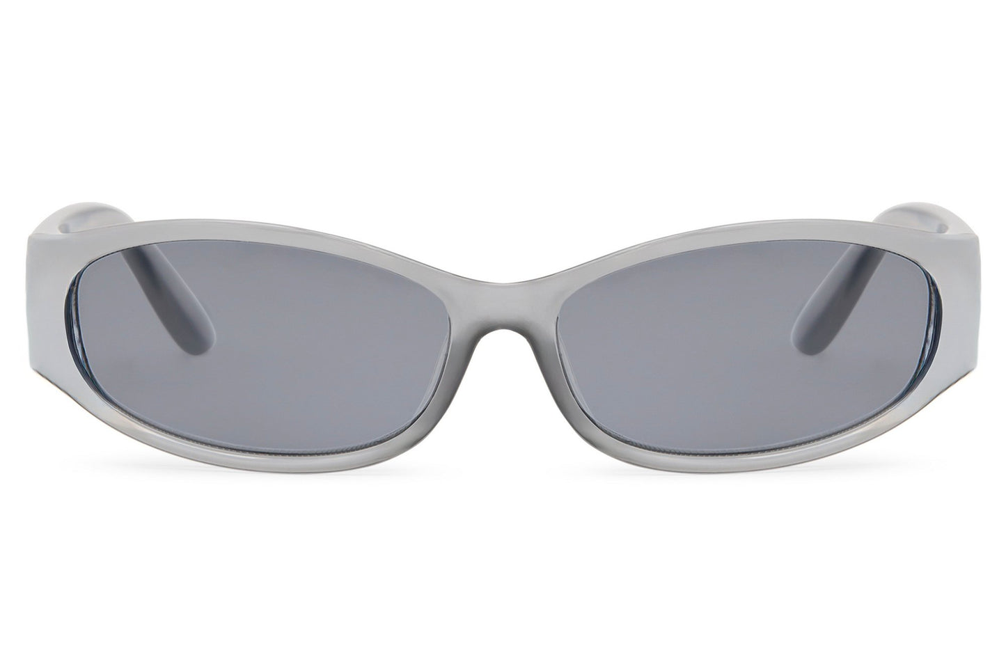 Grey smoke lens Y2K visor party sunglasses — cool minimal unisex wrap for overcast city days and open-air club nights, eco-friendly recycled polycarbonate UV400 protection, free uk and europe shipping